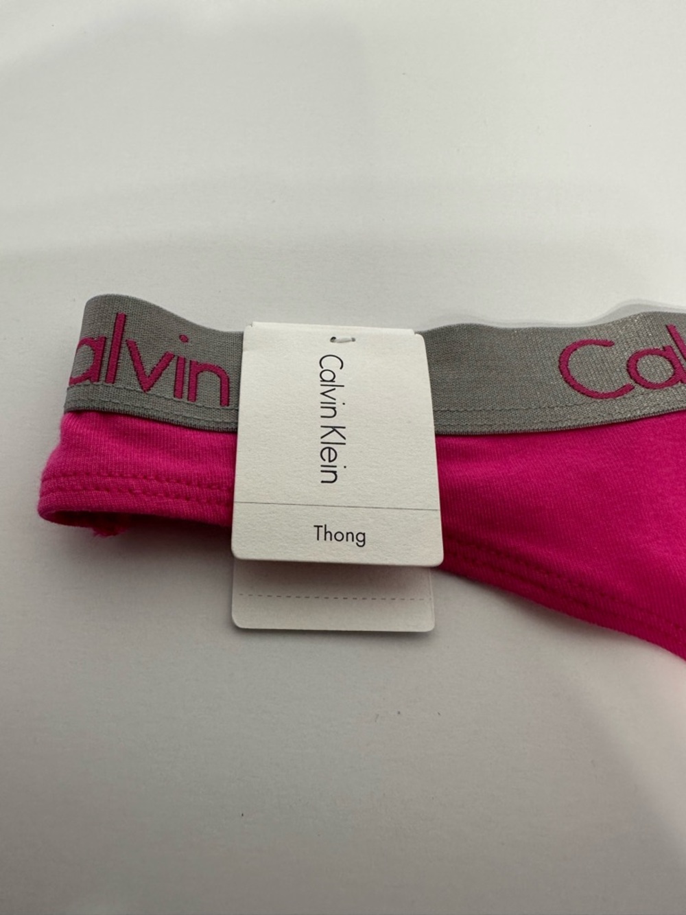 Calvin Klein Kids Fuchsia Logo Waistband Thong - Picture 3 of 4